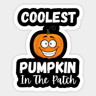 Coolest Pumpkin In The Patch Halloween Sticker